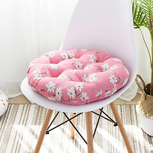 vctops Bohemian Soft Round Chair Pad Garden Patio Home Kitchen Office Seat Cushion Flower Pink Diameter 16" - color: Flower Pink, style: Diameter 16 Inch