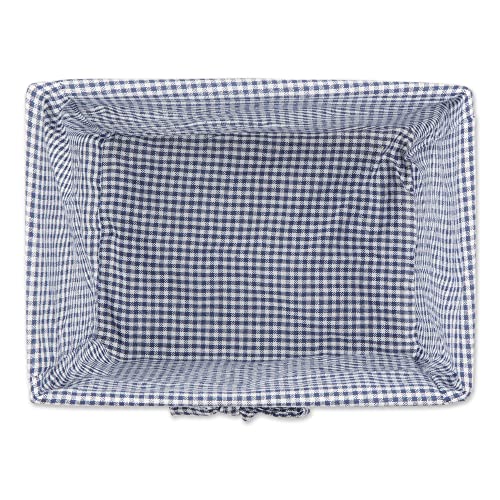 DII Farmhouse Chicken Wire Storage Baskets with Liner, Medium, Antique French Blue Gingham Check, 11x7.88x7", 2 Piece - color: Antique French Blue Gingham Check