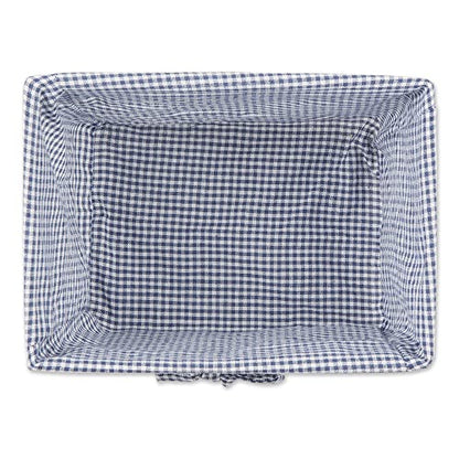 DII Farmhouse Chicken Wire Storage Baskets with Liner, Medium, Antique French Blue Gingham Check, 11x7.88x7", 2 Piece - color: Antique French Blue Gingham Check