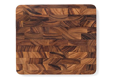 Ironwood Gourmet Oslo End Grain Utility Cutting Board, 14 x 16 Inches, Natural Acacia Wood - size: 15.8"L x 14"W