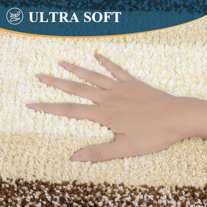 Bsmathom Bathroom Rug Sets 3 Piece, Non Slip Washable Bath Mats, Dark Coffee - color: Dark Coffee, size: 18"x26"+18"x48"+U Shape 20"x24"