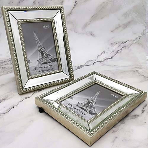 Meetart 4x6 2 Pack Mirror Photo Frames Sets for Wall Pictures Decor or Table Stand - size: 4x6 2 Pack