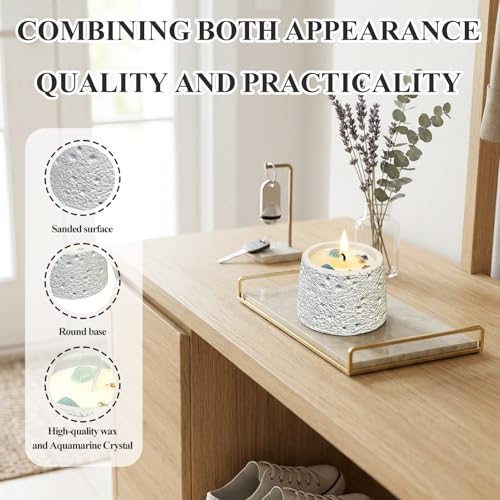 Scented Candle, Soy Candle, Non-Toxic Aroma Candles, White Musk Scented, Aquamarine Crystal, Best Smelling Candle, Gift for Women and Men (Net wt. 200g)