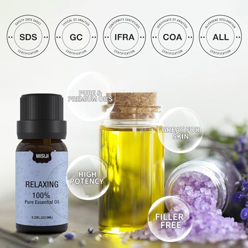 Well-Being Essential Oils Set-Essential Oils for Diffuser for Home,Essential Oils Diffuser Scents for Skin,Aromatherapy,Laundry,Candle&Soap Making,Humidifiers 6 X 10ML - color: Jet Black