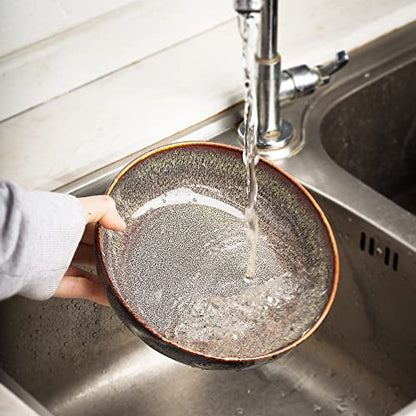 30oz Ceramic bowls set of 4-8" serving bowls for Kitchen,Pasta,Salad-Dishwasher & Microwave Safe Perfect for Housewarming, Thanksgiving, Christmas-Caramel Brown - color: Caramel Brown