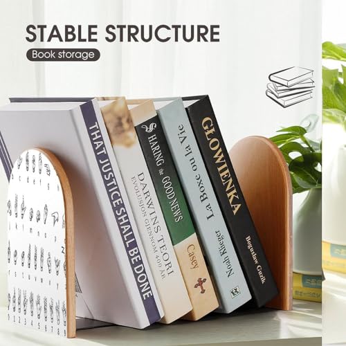 Sign Language AlphabetBookends Heavy Duty Bookends Desktop Organize Books Wooden Books End Non-Skid Book Holder Bookend for Shelves Book Dividers for Home Office Supplies