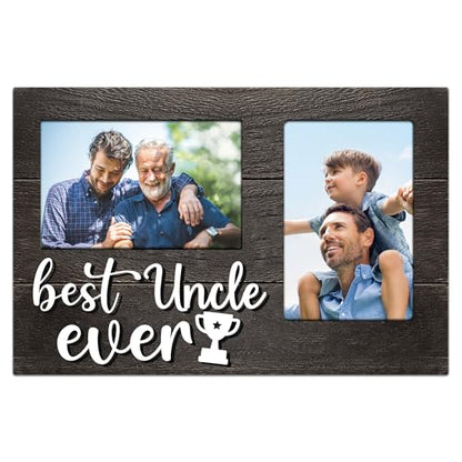 Uncle Gifts, Gifts for Uncle Christmas 3D Photo Frame Hold 4x6 Inches Two Photos, Gag Birthday Gift for Him from Nephew Niece on Fathers Day - color: Uncle