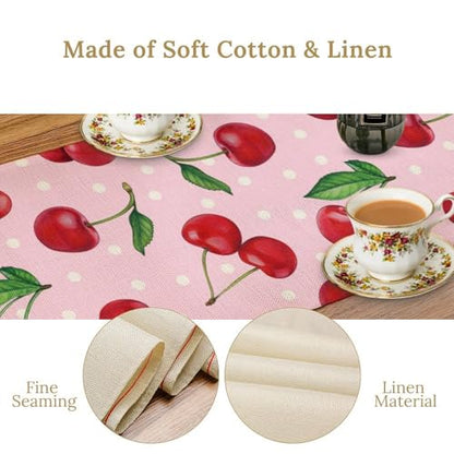 Red Cherry Table Runner, Tropical Fruit Polka Dot Print Table Runner for Birthday Party Dining Room Home Kitchen 13x36in - color: Fruit-4, size: 13x36in