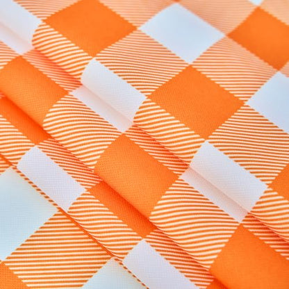 MANGATA CASA Orange Gingham Round Tablecloth-Checkered Table Cloth Waterproof Kitchen & Table Linens-Polyester Buffalo Plaid Wrinkle Free Table Cover(Pumpkin Yellow 60R inch) - color: Pumpkin Yellow, size: 60" (Round)