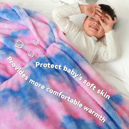 MUGD Soft Blankets Fuzzy Soft Fuzzy Throw Blanket Kids Warm Throw Blanket for Bed - color: Blue Pink, size: Baby(40"x50"/ 100x130cm)