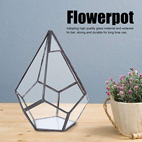 Geometric Glass Terrarium Planter, Glass Geometric Terrarium Container Terrarium Plants Modern Tabletop Planter Shelves Decor Display Succulent Plant Flower Pot Boho Decor (no Plants Included)