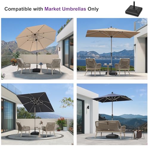 PURPLE LEAF HDML32 115 lbs Patio Market Umbrella Stand Base with Wheels | Convenient Mobility, High Quality HDPE Material, Maintain at least 3 Years, UV Protection, Strong Wind Resistant - size: Standard