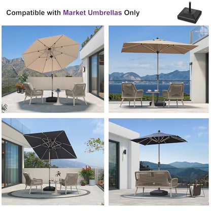 PURPLE LEAF HDML32 115 lbs Patio Market Umbrella Stand Base with Wheels | Convenient Mobility, High Quality HDPE Material, Maintain at least 3 Years, UV Protection, Strong Wind Resistant - size: Standard