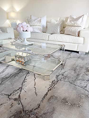 SAFAVIEH Craft Collection Runner Rug - 2'3" x 8', Grey & Silver, Modern Abstract Design, Non-Shedding & Easy Care, Ideal for High Traffic Areas in Living Room, Bedroom (CFT877G) - color: Grey/Silver, size: 2'3" x 8' (Runner)