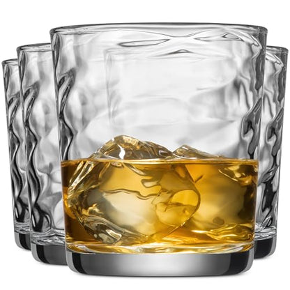 Glaver's Whiskey Glasses 13 oz Set of 4 Old Fashioned Glasses | Barware, For Whisky, Scotch, Bourbon, Liquor, Juice, and Cocktails - size: 13 Ounces (4 Count)