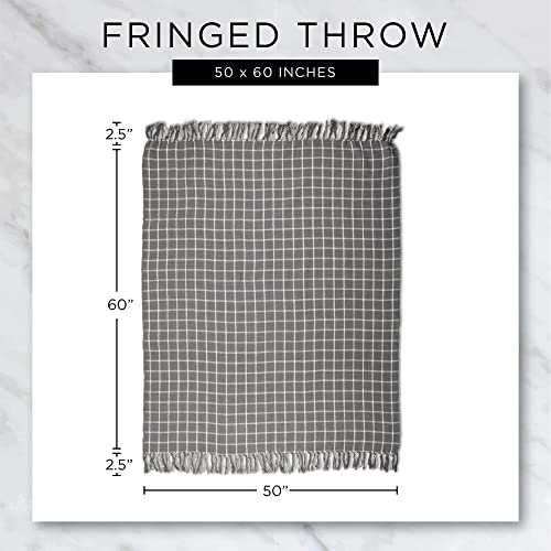 DII Modern Zig Zag Throw Blanket Woven Cotton, Hand-Knotted 2.5" Fringe, 50x60, Blush Pink - color: Blush Pink, size: 50x60"