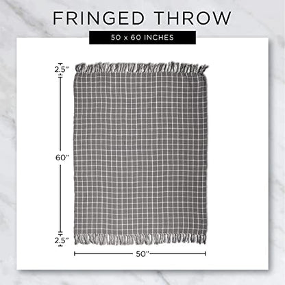DII Modern Zig Zag Throw Blanket Woven Cotton, Hand-Knotted 2.5" Fringe, 50x60, Blush Pink - color: Blush Pink, size: 50x60"