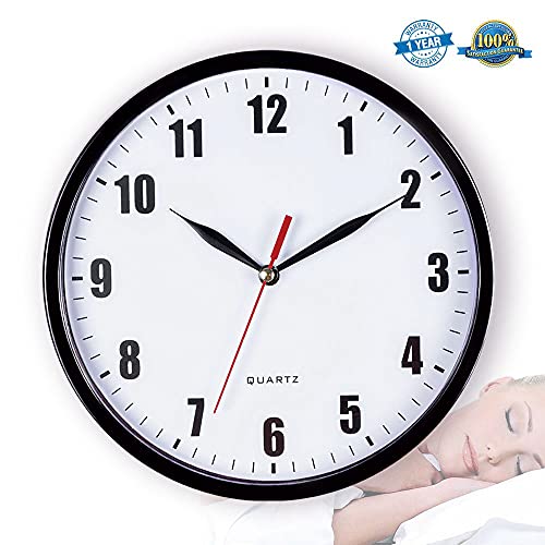 SAC SMARTEN ARTS 8" Silent Quartz Wall Clock Non-Ticking Digital Clock - color: 03 Black