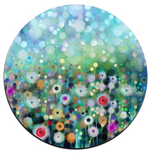 Watercolor FlowersRound Coaster Set - Made of Recycled Rubber - Set of 4 - color: Watercolor Flowers