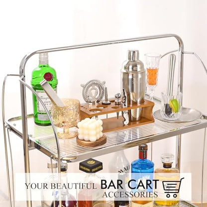 Bartender Kit Cocktail Shaker Set with Stand Bar Tool Bar Set for Drink Mixing Home Bartending Kit 17-Piece Bar Cart Accessories: Martini Shaker, Mixer Spoon, Jigger, Muddler, Strainer & Recipes Gifts - color: Silver Cobbler - 17pcs
