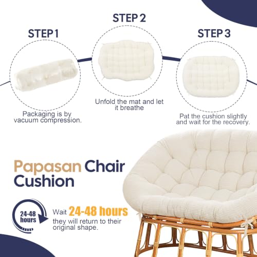 Papasan Chair Cushion Beige - color: Beige, size: 65x48 Inch