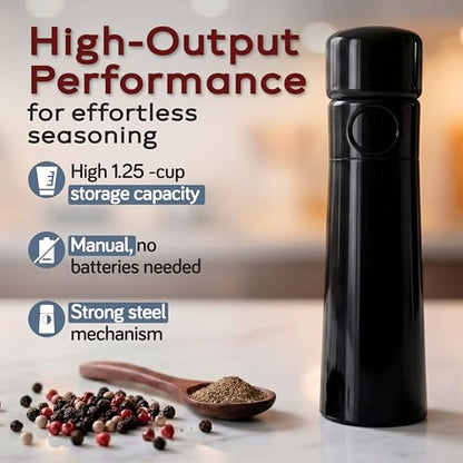 MAGNUM PLUS Pepper Mill Unicorn by TRE SPADE Premium Manual Pepper Grinder with Steel Burrs Side-Loading Refill Adjustable Coarseness High-Capacity Output ABS Plastic 9 Inch Large Size Made in Italy