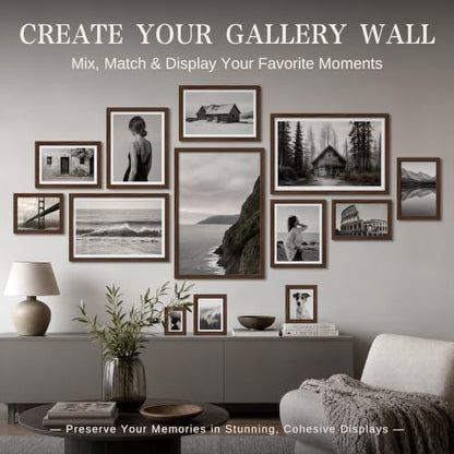 VCK 24x36 Poster Frames Brown - Wide Border Wood Picture Frame, Multi-Directional Display Family Photos, Office Prints, Studio/Gallery Art, Woodgrain Series, Wall Hanging, Set of 6 - color: Brown, size: 24 x 36