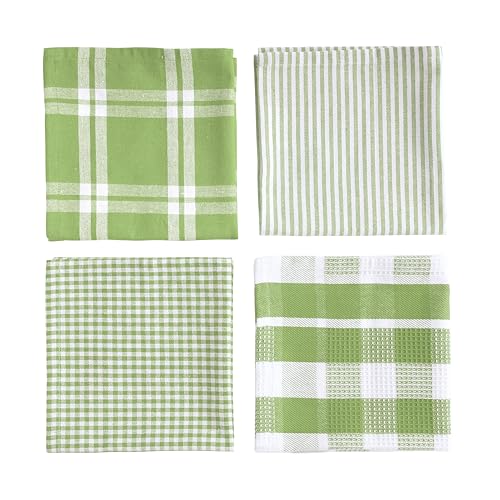 LANE LINEN 100% Cotton Kitchen Dish Cloths, Ultra Soft Absorbent Quick Drying Dish Towels, Multiweave Wash Cloths Dish Towel Sets, 12x12 Inches, 12 Pack - Sage Green - color: 09: Sage Green, size: 12"x12" - 12 Pack