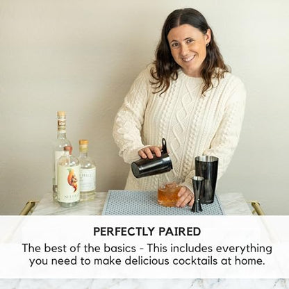 A Bar Above 4 Piece Cocktail Shaker Set, Professional Bartender Kit, Gold | Includes Strainer and Jigger, Stainless Steel Barware, For Craft Mixed Drinks, Home Bar Essentials, Party Ready Kit, Top Find - color: Gold, size: 4-Piece Bar Set