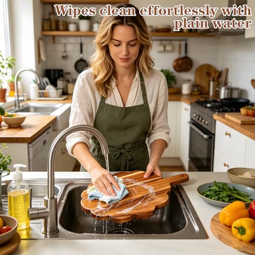 5 Pcs Acacia Wood Scalloped Cutting Board Wood Bulk Decorative Cutting Boards for Kitchen Unique Cutting Board Bulk for Bread Meat Cutting Boards Fruit Cheese Pizza Crafts Rustic Wall