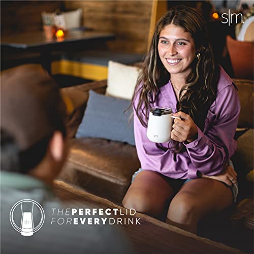 Simple Modern Travel Coffee Mug with Lid and Handle | Reusable Insulated Stainless Steel Coffee Tumbler Tea Cup | Gifts for Women Men Him Her | Voyager Collection | 12oz | Winter White - color: -Winter White