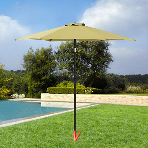 Hi Flame Outdoor Lawn Umbrella Stand Steel Parasol Holder with 2 Positions for Park, Patio, Beach, Black