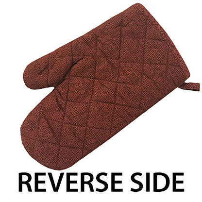 Kitchen Towel 5 Piece Linen Set 2 Towels 2 Pot Holders 1 Oven Mitt (Cabernet) - color: Cabernet
