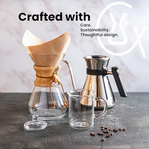 Chemex Double Walled Insulated Glass Coffee Mug, Hot and Cold Beverage Cup | Insulated Non-Porous Glass, Keeps Drinks Hot or Cold, Coffee Lover Gift