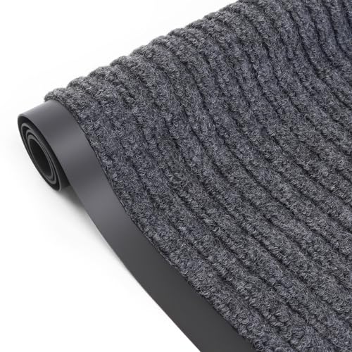 Storystore 3' x 5' Front Door, Mat Heavy-Duty Commercial Mat for Indoor/Outdoor Entryways, Non Slip Rubber Backing Low Profile for Entrance Home Office, Patio & Garage(Gray) - color: Grey, size: 3' x 5'