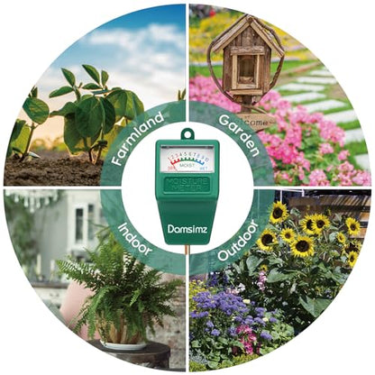 Soil Moisture Meter for Plants, Plant Water Meter, Soil Tester | Plant Moisture Meter for Houseplants, Prevent Over & Underwatering, No Battery Needed, Hydrometer for Indoor & Outdoor Plants
