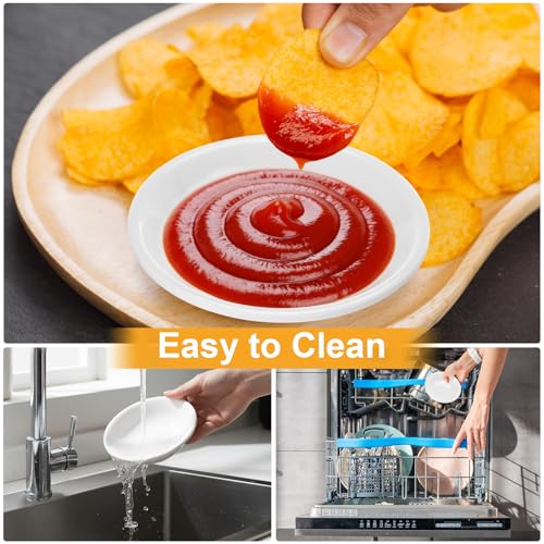 50 Pcs Soy Sauce Dish 1.2 oz White Dipping Bowls Bulk, Resin | 1.2 oz Dishes for Sushi Ketchup Vinegar, Asian Condiment Set for BBQ Dip, Restaurant Bulk Appetizer Party Serving Bowls - style: Resin