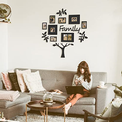 HELLO LAURA - Picture Frame Collage Large Wall Hanging Photo Frames Elegant Tree Collage Frame Gifts for Family Friends 4x6 inch Home Wall Decor Gallery Display (Black - Family Tree shape) | Multi Photo Frame for 4x6 Photos, Elegant Wall Hanging Gallery D