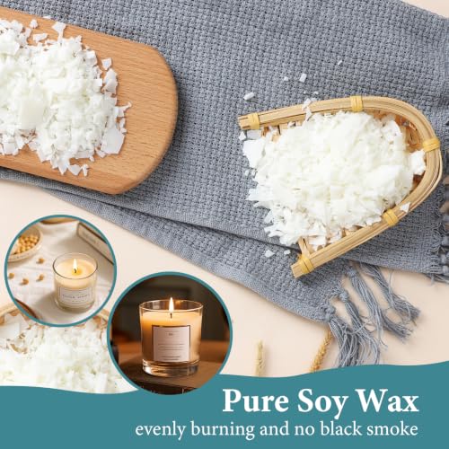 SAEUYVB 5lbs Soy Wax for Candle Making with 1.8L Wax Melter Pot | DIY Candle Making Supplies/Kit for Adults Beginnner,Including Soy Wax Flakes,Electric Wax Melter,Candle Wicks and More - color: black(1.8L)-5lb