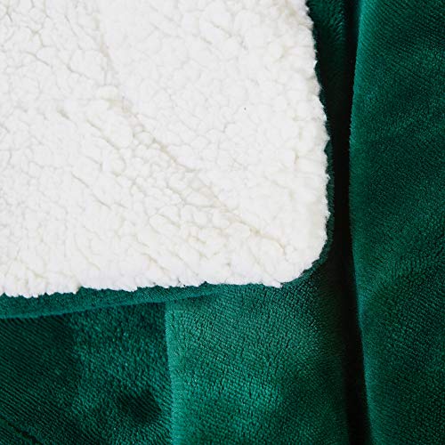 Sherpa Fleece Throw Blanket, Green, 50x60 inches | Double-Sided Super Soft Luxurious Plush Blanket Throw Size - color: Green, size: 50"×60"