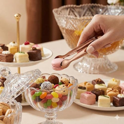 Small Serving Tongs, Mini Stainless Steel Sugar Tongs for Ice, Candy, Appetizers, Charcuterie, Kitchen Serving Utensils, Rose Gold - color: Rose Gold