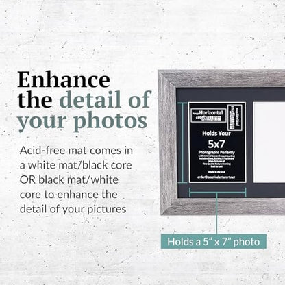 Creative Letter Art 4 Opening Driftwood Picture Frame with Glass to hold 5 by 7 inch Photographs including 10x24-inch Black Mat Collage - color: 4 opening, size: Driftwood w/ Black