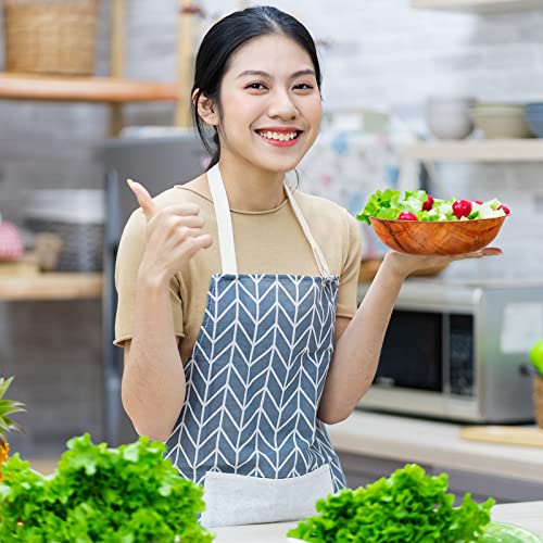 Didaey 12 Pcs Wooden Salad Bowl Set Wooden Bowls for Snack Wood Stackable Round Serving Woven Bowl for Kitchen Meal Party and Salad Fruit Vegetable Snack, 6/8/10 Inch