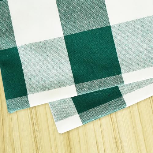 4 Pieces Dark Green & White Cotton Buffalo Check Placemats Heat Resistant Dining Table Place Mats for Kitchen Table 12 x 18 inches - color: Plaids Dark Green & White, size: Rectangular Placemats 12" x 18"