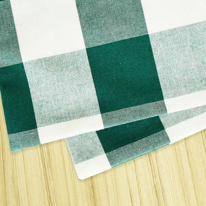 4 Pieces Dark Green & White Cotton Buffalo Check Placemats Heat Resistant Dining Table Place Mats for Kitchen Table 12 x 18 inches - color: Plaids Dark Green & White, size: Rectangular Placemats 12" x 18"