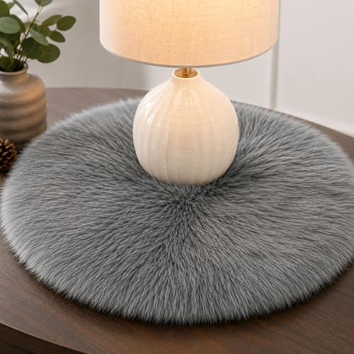Faux Fur Placemats,Pink Fur Table Runner Table mats Set of 2,Small Luxury Shaggy Sheepskin Table Linen Wedding Decor Designer Accessories(Pink, 18x 18 inches) - color: Pink, size: 18x 18 inches