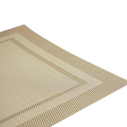 Placemats Easy to Clean Non-Slip Woven Plastic Placemats for Kitchen Table Washable Table Mats Set of 4 (Beige) - color: Beige, size: placemats set of 4