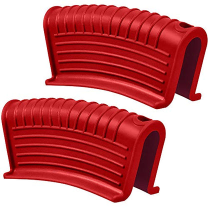 Silicone Assist Handle Holder, Hot Skillet Handle Covers Pot Grip Handle Sleeve Cast Iron Skillets Non-Slip Heat Resistant Pan Grip Cover for Cast Iron Woks Frying Pans Griddles Skillets (Red) - size: Red-2 Pack