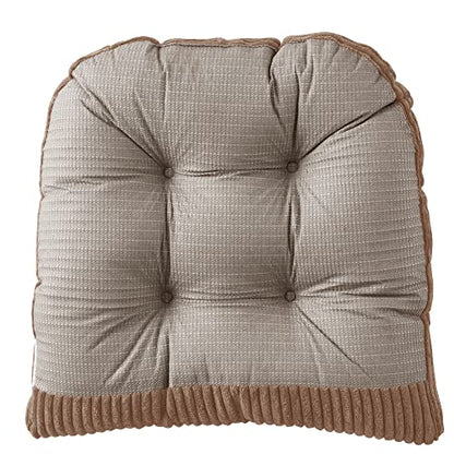 Rocking Chair Cushion Premium Tufted Pads Non Skid Slip Backed Crushed Velvet Cover Set of Upper and Lower with Ties, 21 in x 17 in | 17 in x 17 in, Velvet Taupe, Case Pack (Pack of 5) - color: Velvet Taupe, style: 21" X 17"/17" X 17" (Pack of 5)