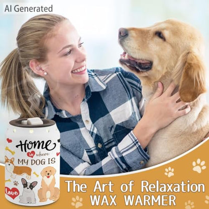 Dog Wax Melt Warmer, Cute Dog Mom Gifts | Funny, Electric, Ceramic, Housewarming Gifts, Bathroom Kitchen Decor - color: Dog